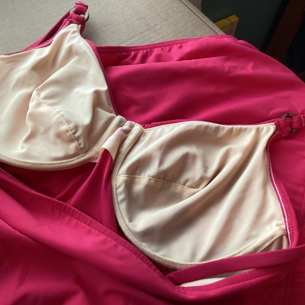 LANDS END  Ladies Sz 14 TANKINI SET dark pink - Picture 10 of 10